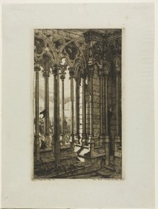 De galerij van Notre-Dame, Parijs door Charles Meryon