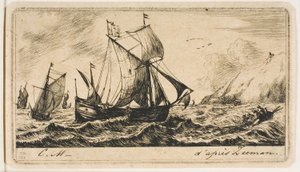 De Galliot van Jean de Vyl uit Rotterdam door Charles Meryon