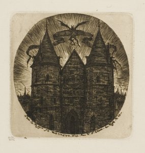De Oude Poort van het Paleis van Justitie, Parijs door Charles Meryon