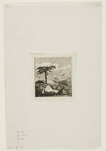 De rieten hut van de oude soldaat, Akaroa, 1845 door Charles Meryon