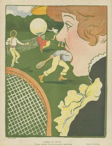 Tennis, vreemd resultaat van een momentopname, Illustratie voor Le Rire