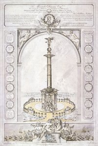 Ontwerp voor een monument voor admiraal Lord Nelson in de vorm van een zuil, 1806 door Charles Middleton