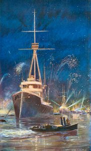 Verlichting van de vloot in de Theems, 21 juli 1909