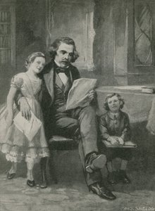 Nathaniel Hawthorne leest voor aan zijn kinderen door Charles Mills Sheldon