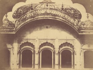 Exterieur van de Kristallen Troon in de Dewan-i-Khas door Charles Moravia
