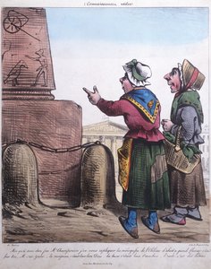 Karikatuur van de oprichting van de Obelisk op de Place de la Concorde, ca. 1831