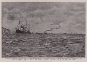Het Stranden van de Liner Paris, het Tafereel op de Dag na de Ramp door Charles Napier Hemy
