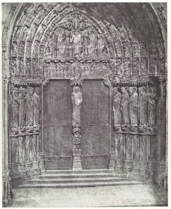 Kathedraal van Chartres, centraal portaal van het zuidelijke transept; Het Laatste Oordeel door Charles Nègre