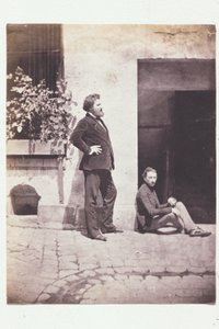 Henri Le Secq en Gustav Le Gray (?) op de binnenplaats van Charles Nègre door Charles Nègre