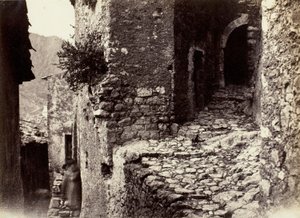 Een Straat in Sainte-Agnès nabij Roquebrune door Charles Nègre