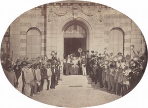 Asile Impérial de Vincennes: Saluut aan de keizer op 15 augustus, 1859 (foto) door Charles Nègre