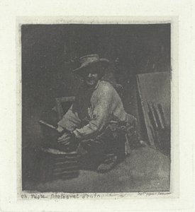 Knielende metselaar