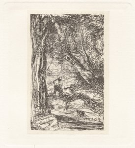 Planche XI - Le Bûcheron (Plaat XI - De houthakker),c. 1857 (prent) door Charles Nègre