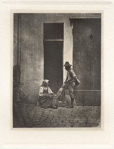 Planche IV – Pifferaro Staand en Italiaanse Boerin Zittend, in de Hof van 21 Quai Bourbon