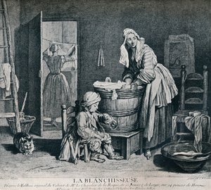 La Blanchisseuse, 18e eeuw, 1916 door Charles Nicolas Cochin