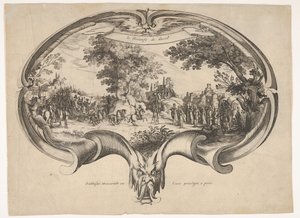 De triomf van David, van een waaier door Jacques Callot door Charles Nicolas Cochin