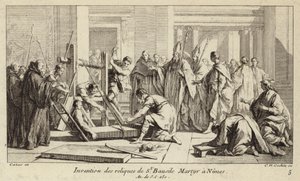 Ontdekking van de relieken van Sint Baudile, gemarteld in Nîmes in 250 door Charles Nicolas II Cochin
