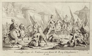 Koning Hendrik II van Engeland heft het beleg van Toulouse op door Charles Nicolas II Cochin