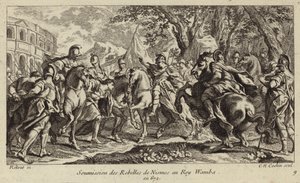 Onderwerping van de rebellen van Nîmes aan Wamba, Koning van de Visigoten, 672 door Charles Nicolas II Cochin