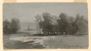Landschap door Charles Nicolas Ransonnette