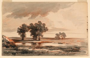 Landschap door Charles Nicolas Ransonnette