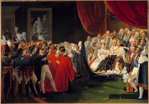 De hertogin van Berry presenteert haar zoon de hertog van Bordeaux aan het volk en het leger