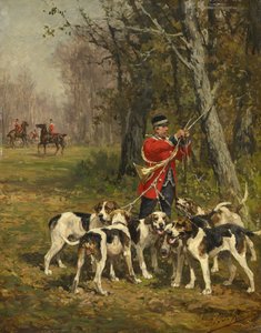 Jachthonden, ca.1850-97 door Charles Oliver de Penne