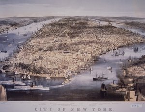 Stad New York, gedrukt en uitgegeven door N. Currier door Charles Parsons