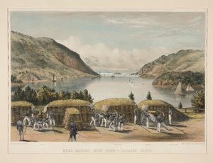 Belegeringsbatterij, West Point - Kijkend naar het noorden door Charles Parsons