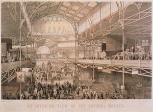 Het interieur van het New York Crystal Palace, uitgegeven door Endicott & Co., New York, 1855 door Charles Parsons