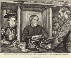 Achter de toonbank van een pandjeshuis (litho) door Charles Paul (after) Renouard