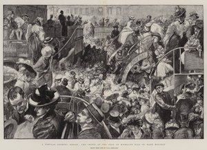 Een populaire Cockney-bestemming, de menigte aan de voet van Highgate Hill op Bank Holiday
