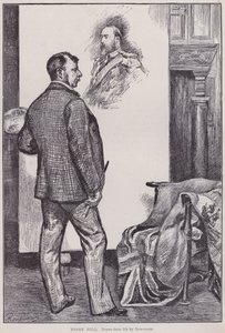 Frank Holl, schilderend in zijn studio door Charles Paul Renouard
