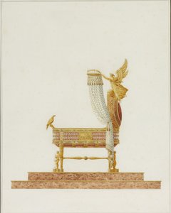 Ontwerp van de wieg voor Zijne Majesteit de Koning van Rome, 1811 door Charles Percier