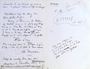 Laatste pagina van een brief aan Baudelaire