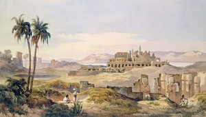 Uitzicht op de Ruïnes van Karnak in Egypte door Charles Pierron