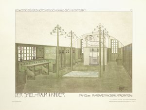 Kinderkamer, c.1901 door Charles Rennie (after) Mackintosh