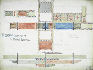 Decoratie van het dak van S. Miniato, Florence, 1891 door Charles Rennie Mackintosh