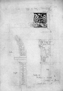 Details van fontein in toilet, Certosa di Pavia, 1891
