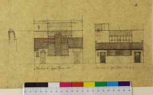 Harold Squire Studio: elevaties, alternatieve elevatie naar Glebe Place