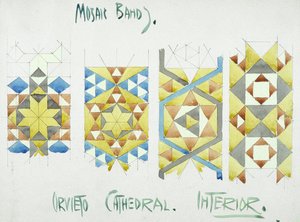 Mozaïekbanden, Orvieto Kathedraal, Interieur, 1891 door Charles Rennie Mackintosh