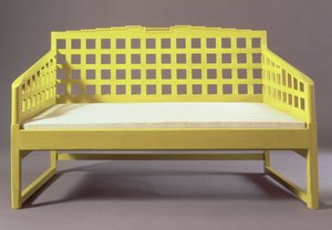 Bank uit Dug Out, Miss Cranstons Willow Tearooms door Charles Rennie Mackintosh