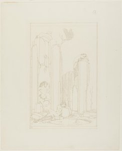 Narcissus bij het zwembad; illustratie voor Oscar Wilde