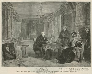 Het familieportret - de bibliotheek van Holland House door Charles Robert Leslie