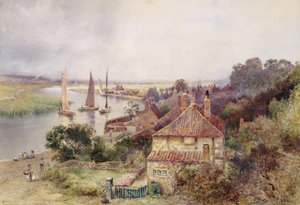 Op de rivier Yare, ca. 1880 door Charles Robertson
