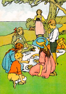 Een kerstdiner in Nieuw-Zeeland, 1912 door Charles Robinson