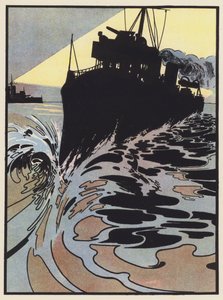 Een Torpedobootjager die Probeert te Ontsnappen aan de Zoeklicht door Charles Robinson