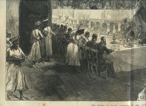 De Prins van Wales luncht in de Grotten van Elephanta door Charles Robinson