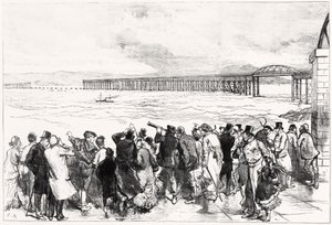 De Tay-brug zoals die verscheen op maandag 29 december om tien uur (gravure) door Charles Robinson