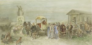 Marktplaats met Romeinen en Batavieren door Charles Rochussen